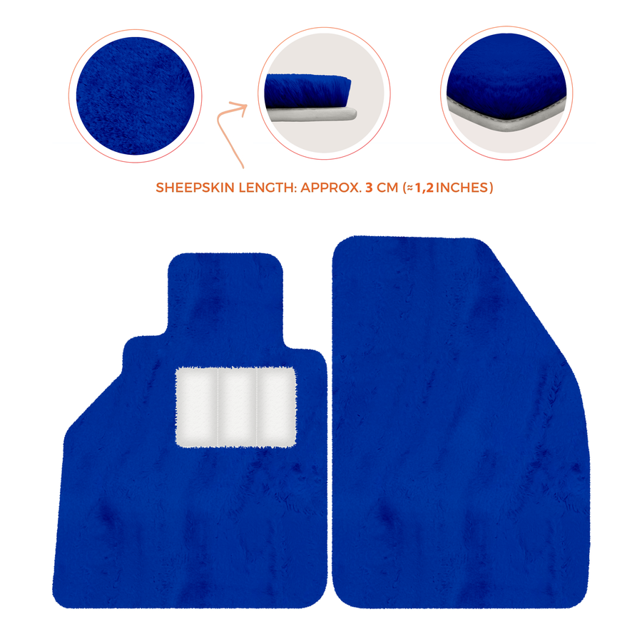 Sheepskin Floor Mats for Porsche 986 Boxster (1996-2004) - Sheepskin Length, Various Color Options