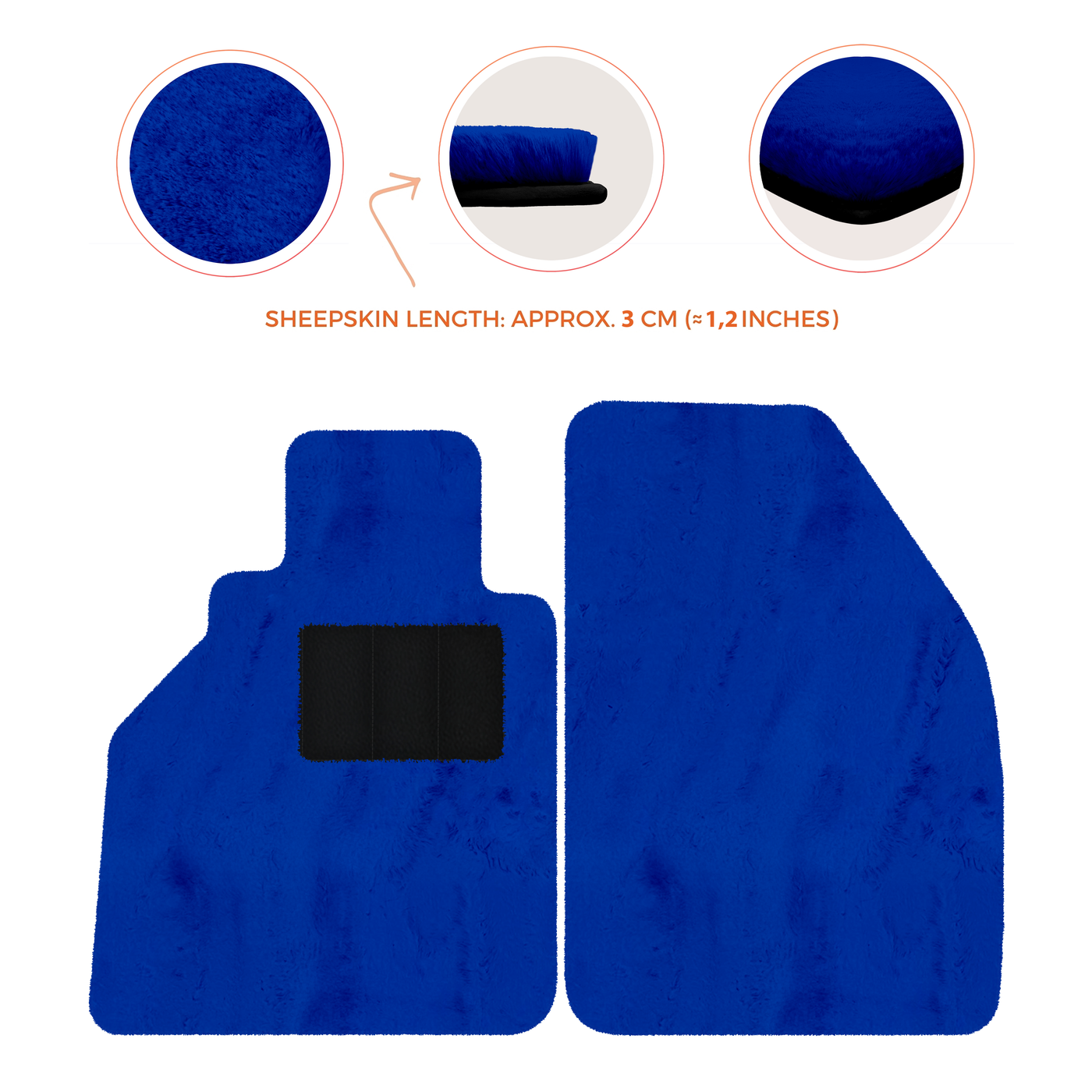 Sheepskin Floor Mats for Porsche 986 Boxster (1996-2004) - Sheepskin Length, Various Color Options