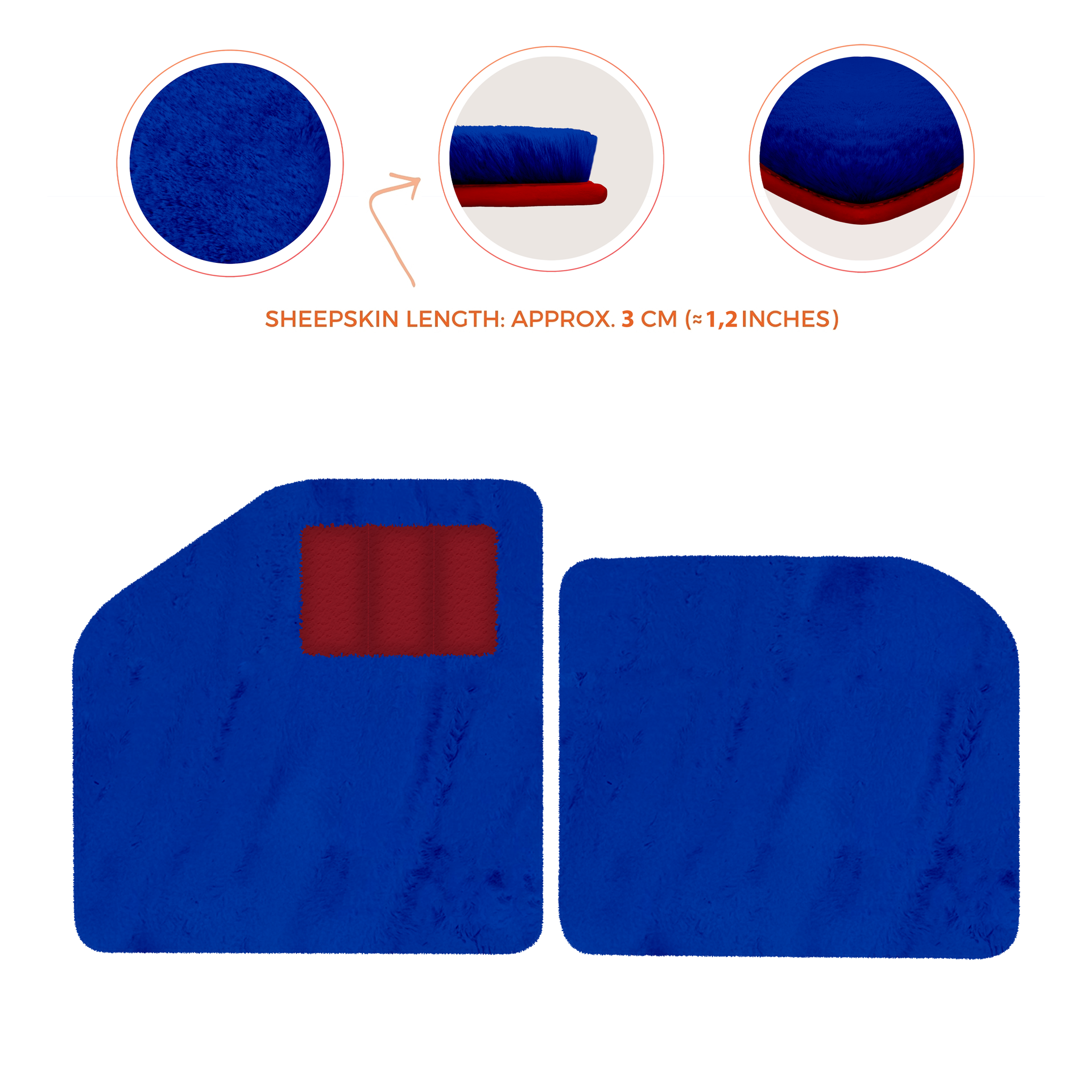 Sheepskin Floor Mats for Aston Martin Vulcan (2015-2016) Track Car - Luxury