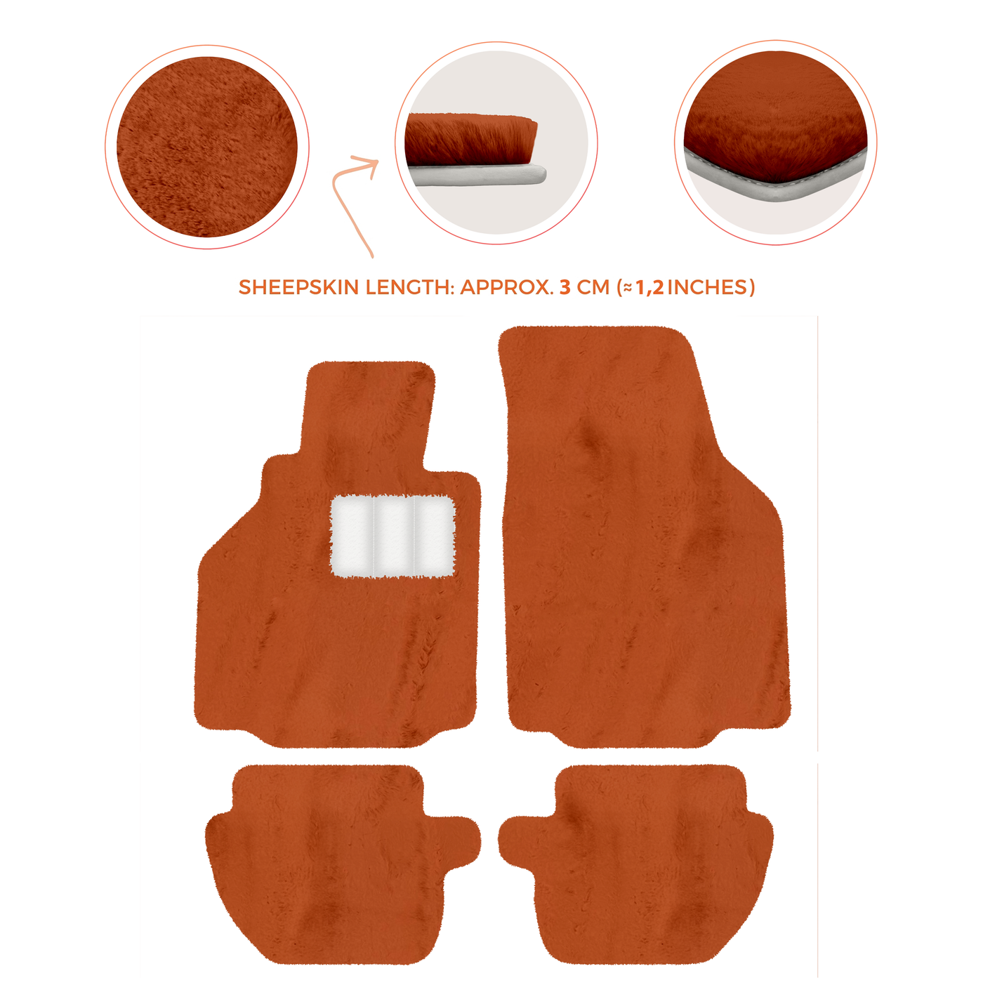 Premium Luxury Sheepskin Floor Mats for Ferrari Roma (2021-2024)