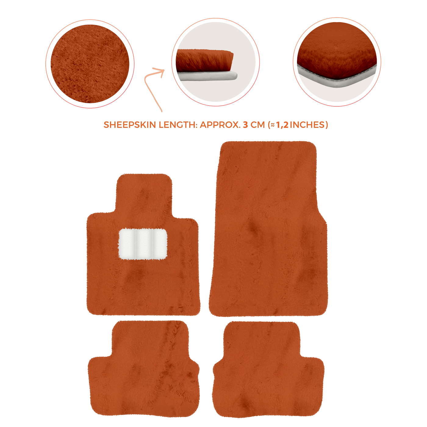 Premium Sheepskin Floor Mats for Rolls-Royce Shadow (1965-1977)