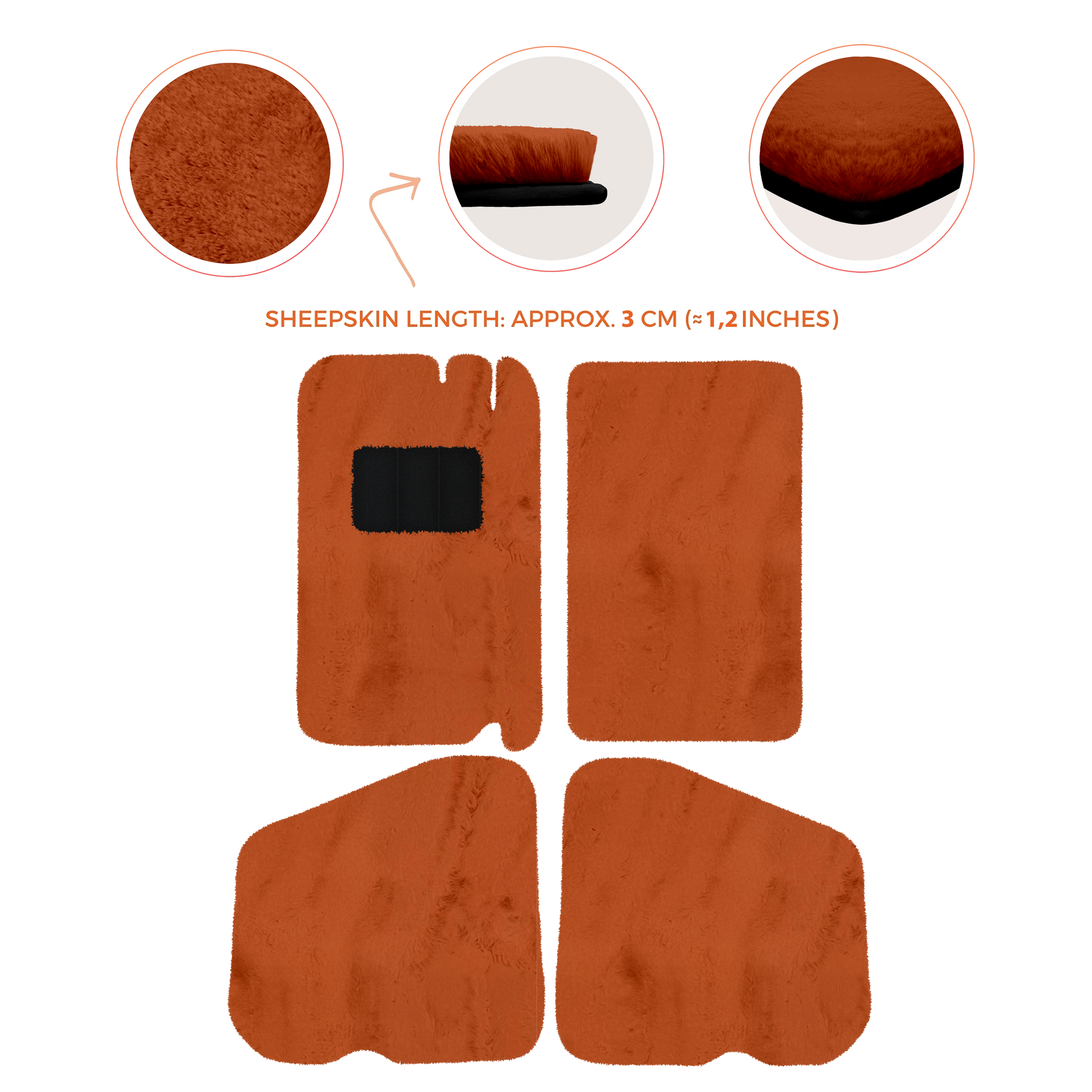 Premium Sheepskin Floor Mats for Rolls-Royce Shadow (1965-1977)