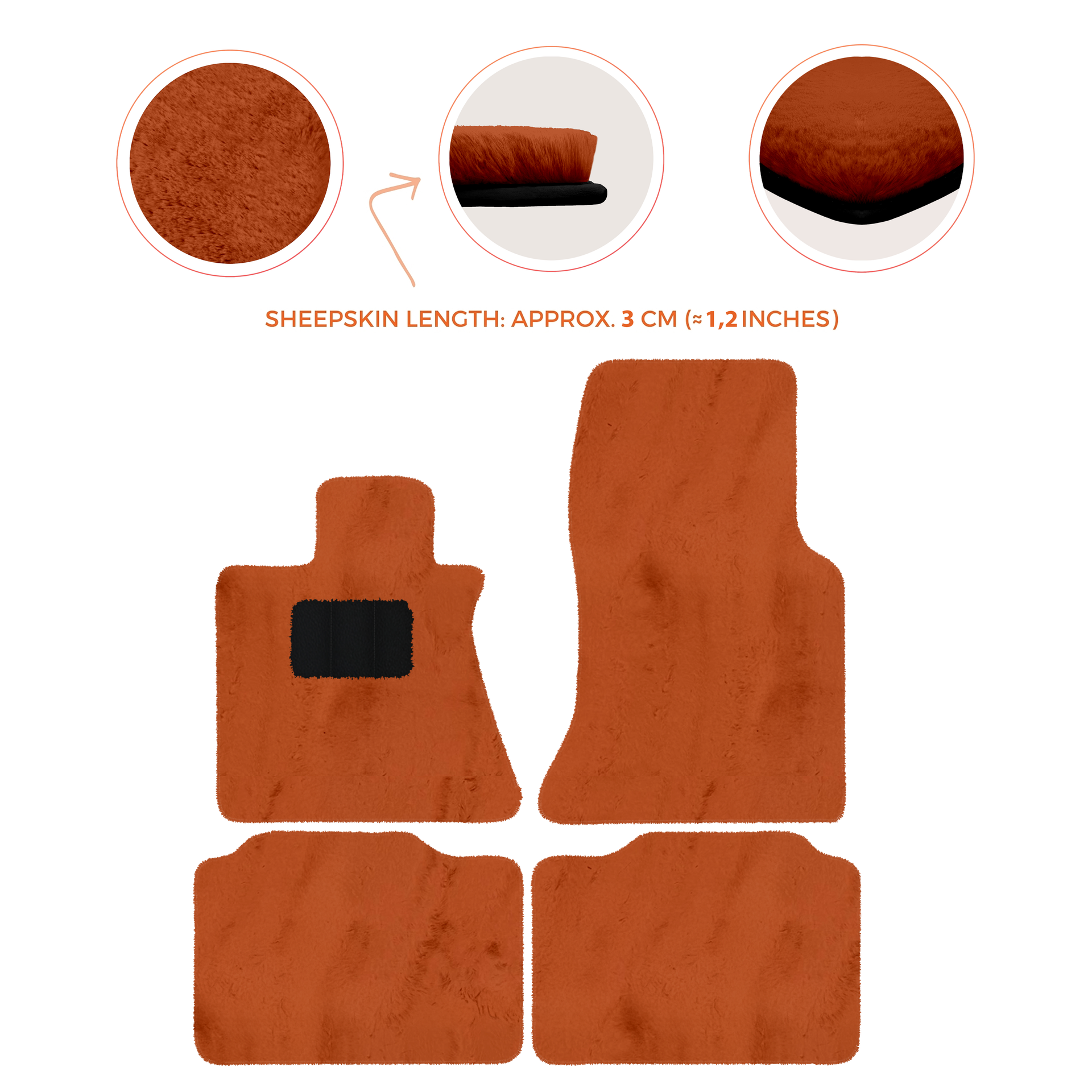 Premium Sheepskin Floor Mats for Rolls-Royce Phantom Sedan (2003-2016)