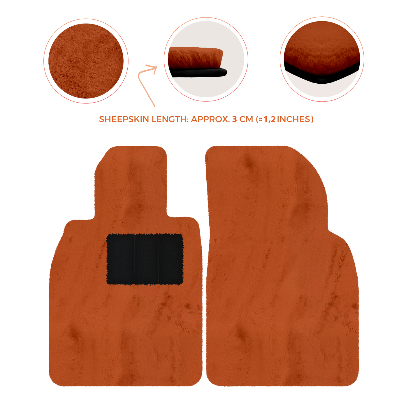 Premium Sheepskin Floor Mats for Porsche Cayenne (2018-2023)