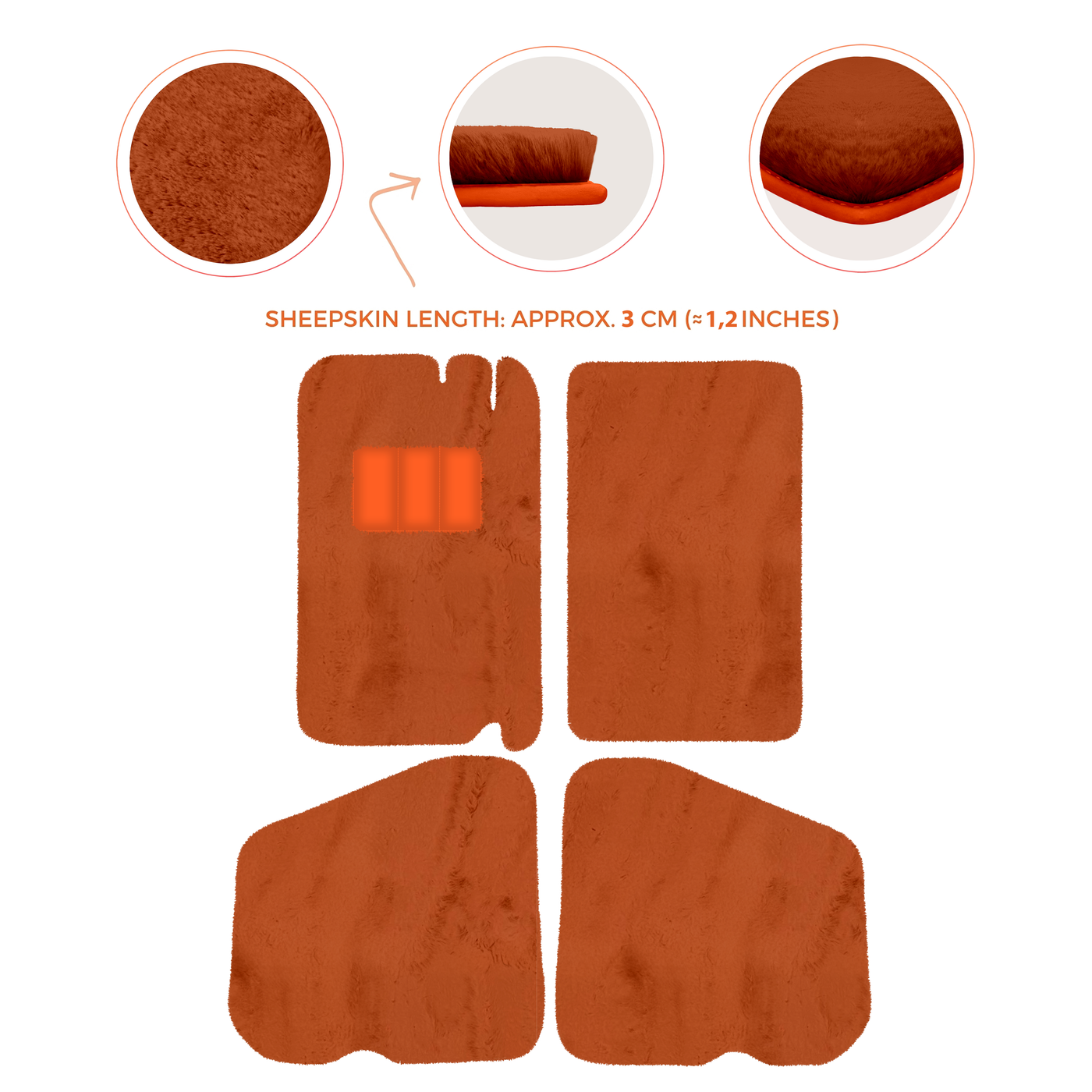 Premium Sheepskin Floor Mats for Rolls-Royce Shadow (1965-1977)