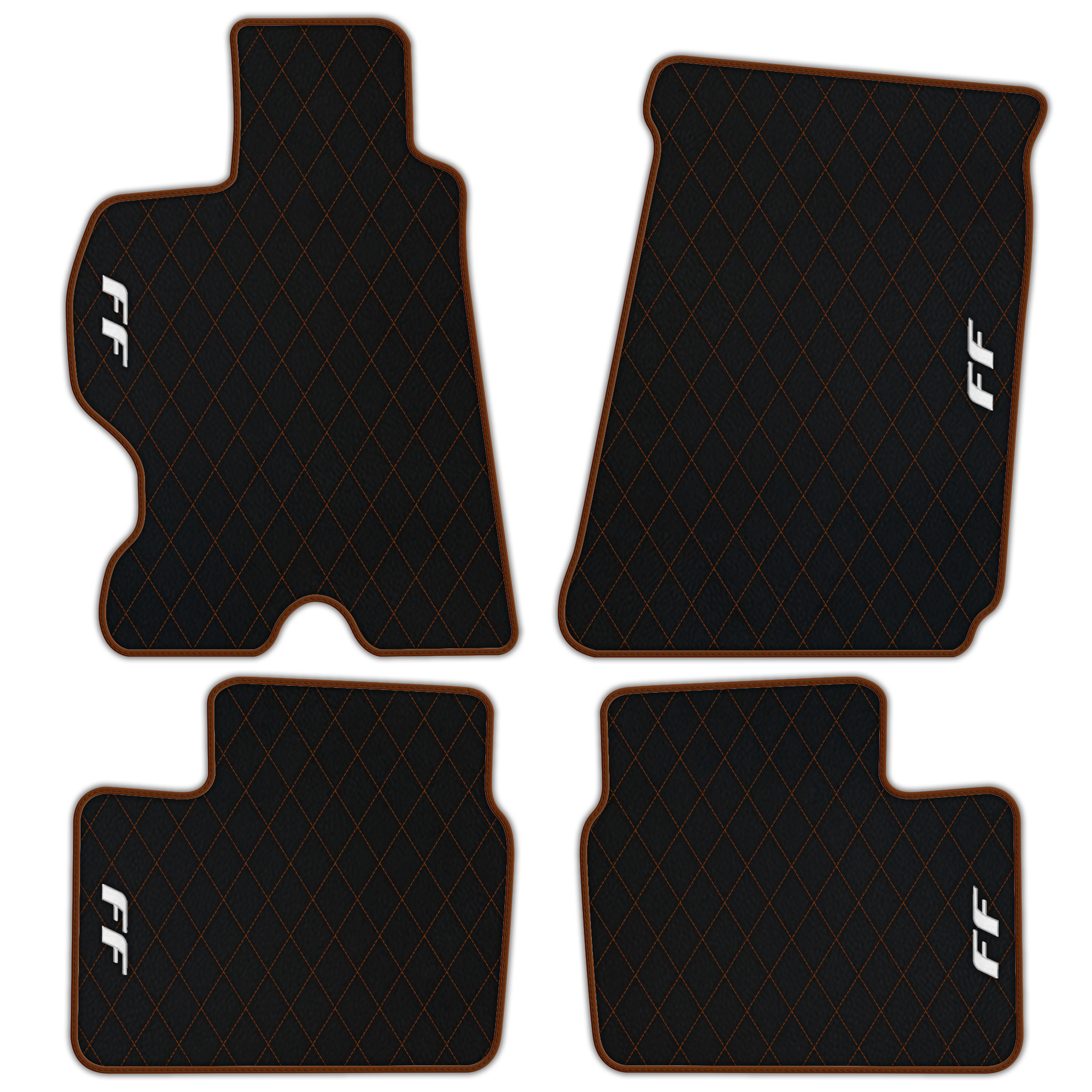 Luxury Black Leather Floor Mats for Ferrari Roma (2021-2024)