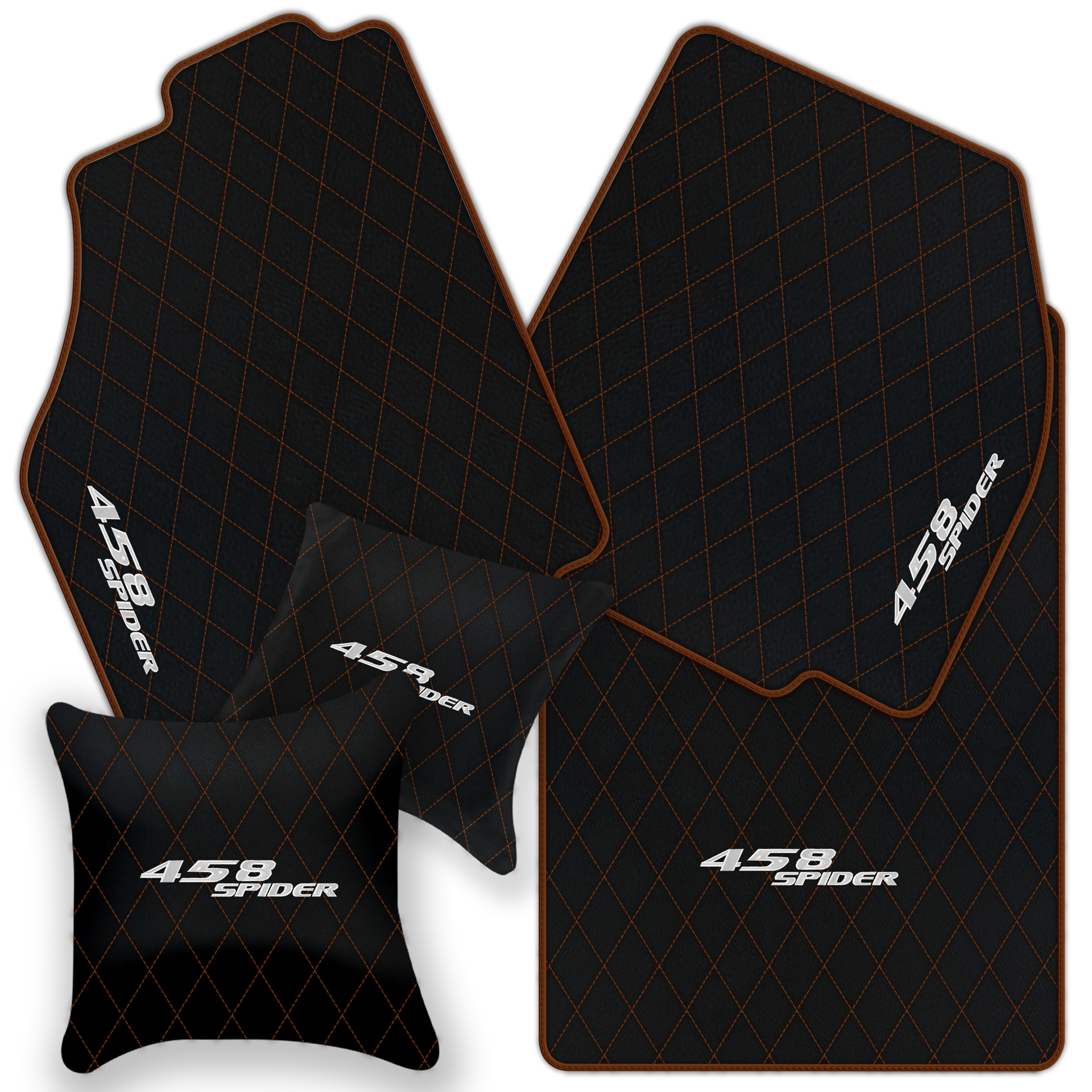 Premium Black Leather Floor Mats for Ferrari 458 Speciale (2012-2015)