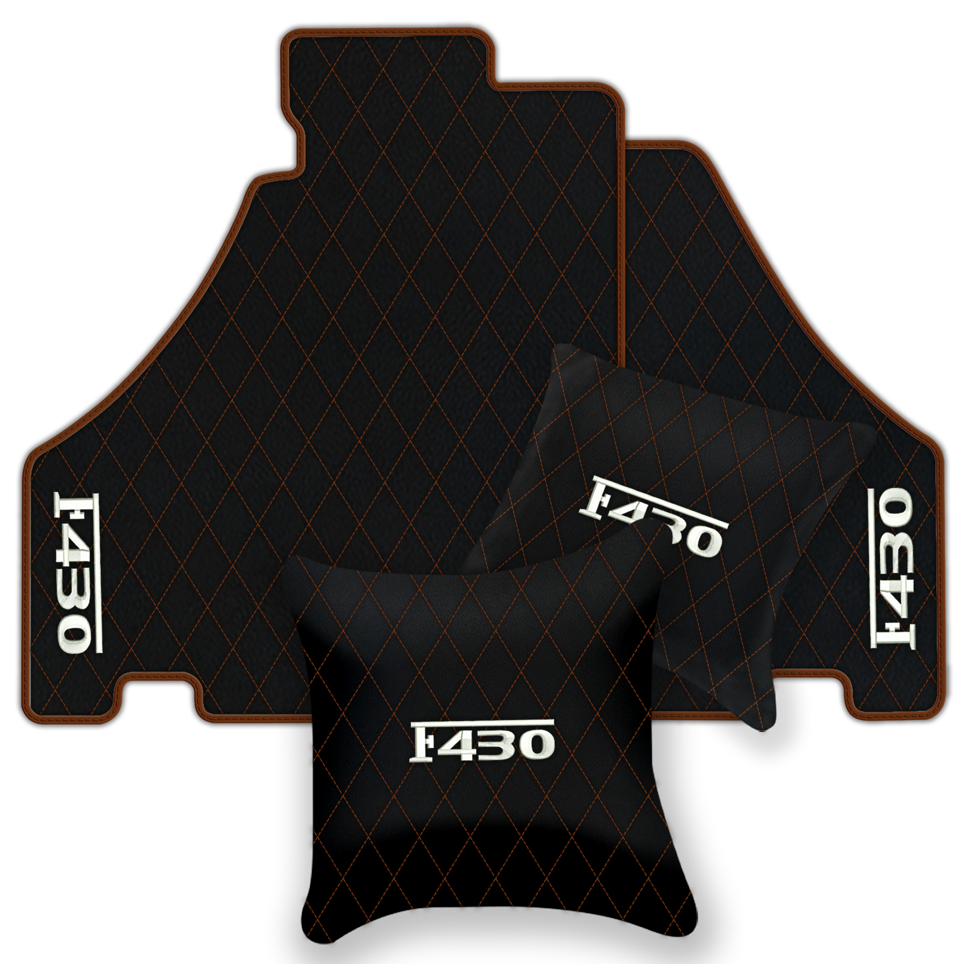 Luxury Black Leather Floor Mats for Ferrari F355 (1994-1999)
