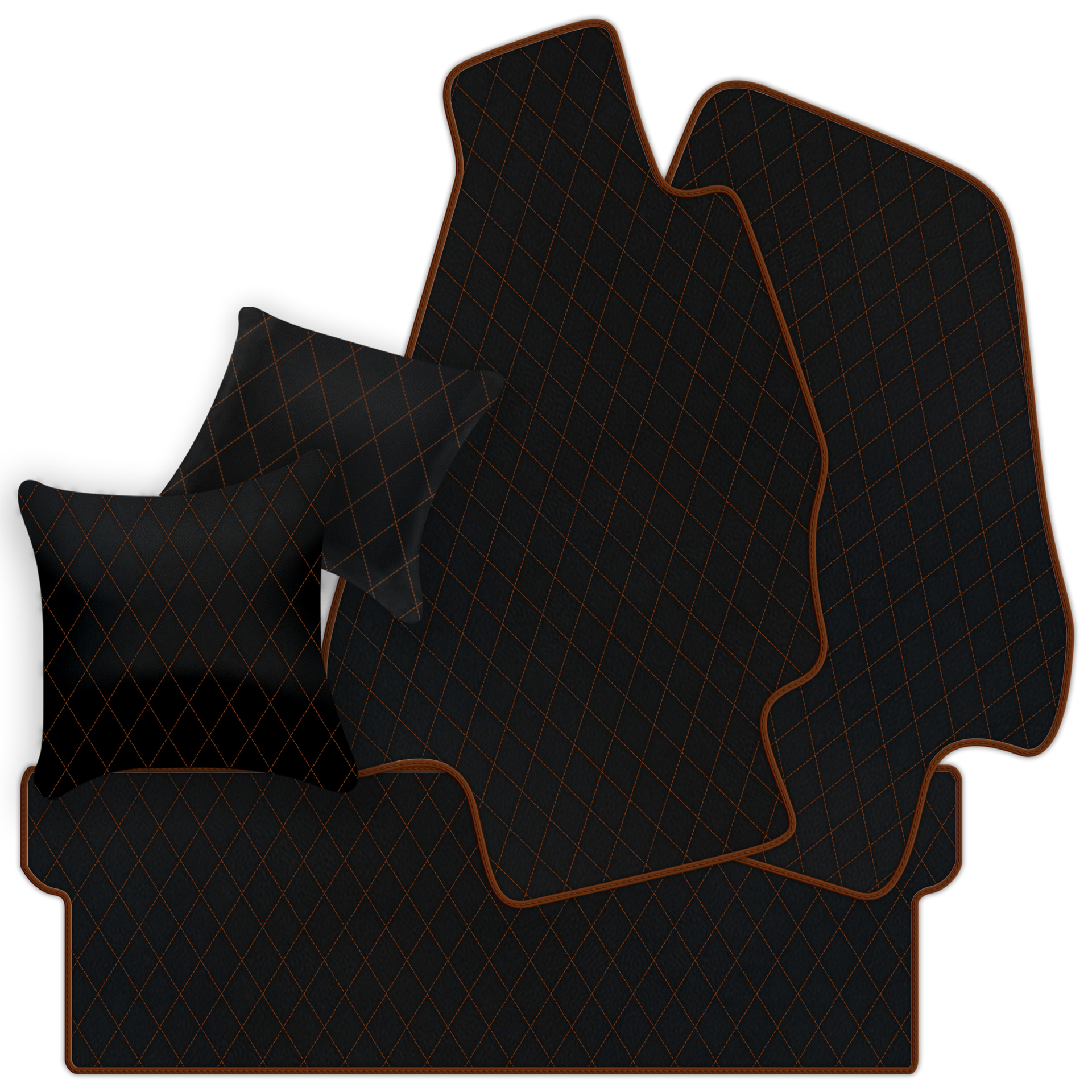 Premium Black Leather Floor Mats for Ferrari Testarossa (1984-1996)