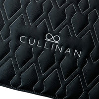 Black Leather Floor Mats for Rolls Royce Cullinan (2018-2023) with White Stitching - AutoWin