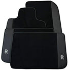 Black Floor Mats for Rolls Royce Phantom Drophead Coupe (2007-2016) with Black Leather - AutoWin