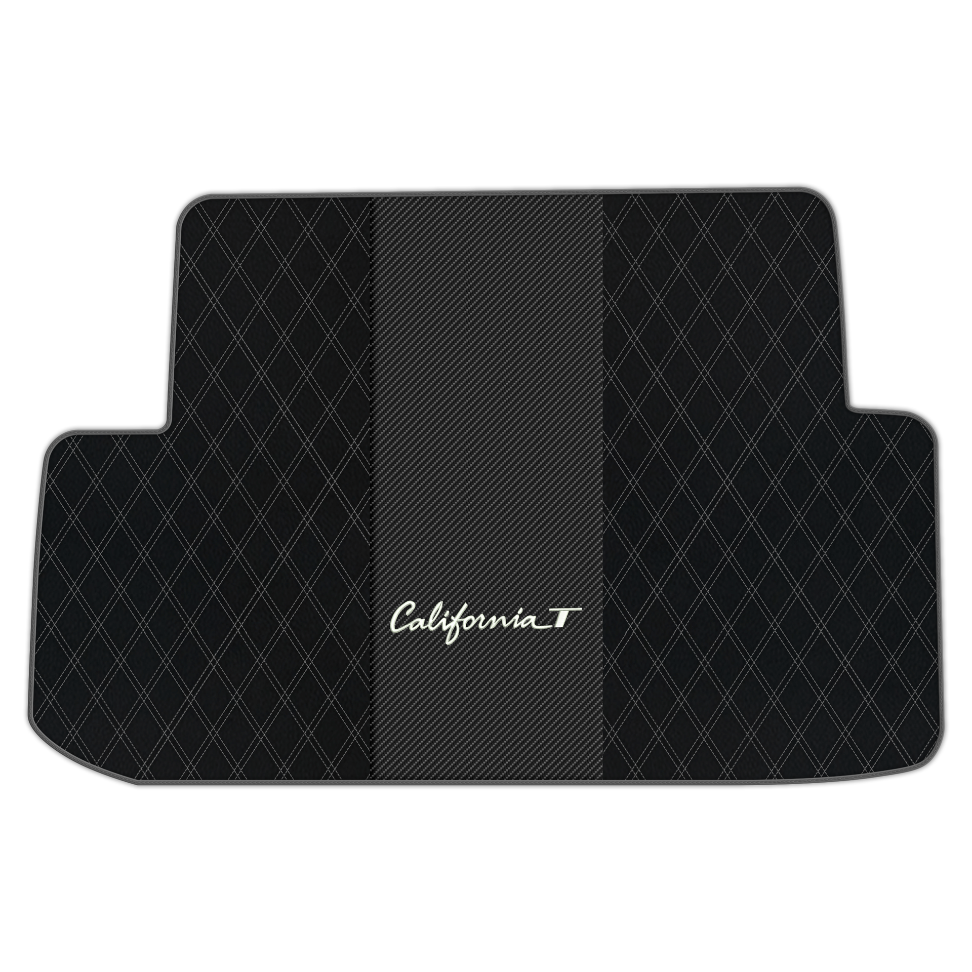 Black Leather Floor Mats for Ferrari California T (2015-2018) with Double Diamond Pattern | Full Set Option - AutoWin