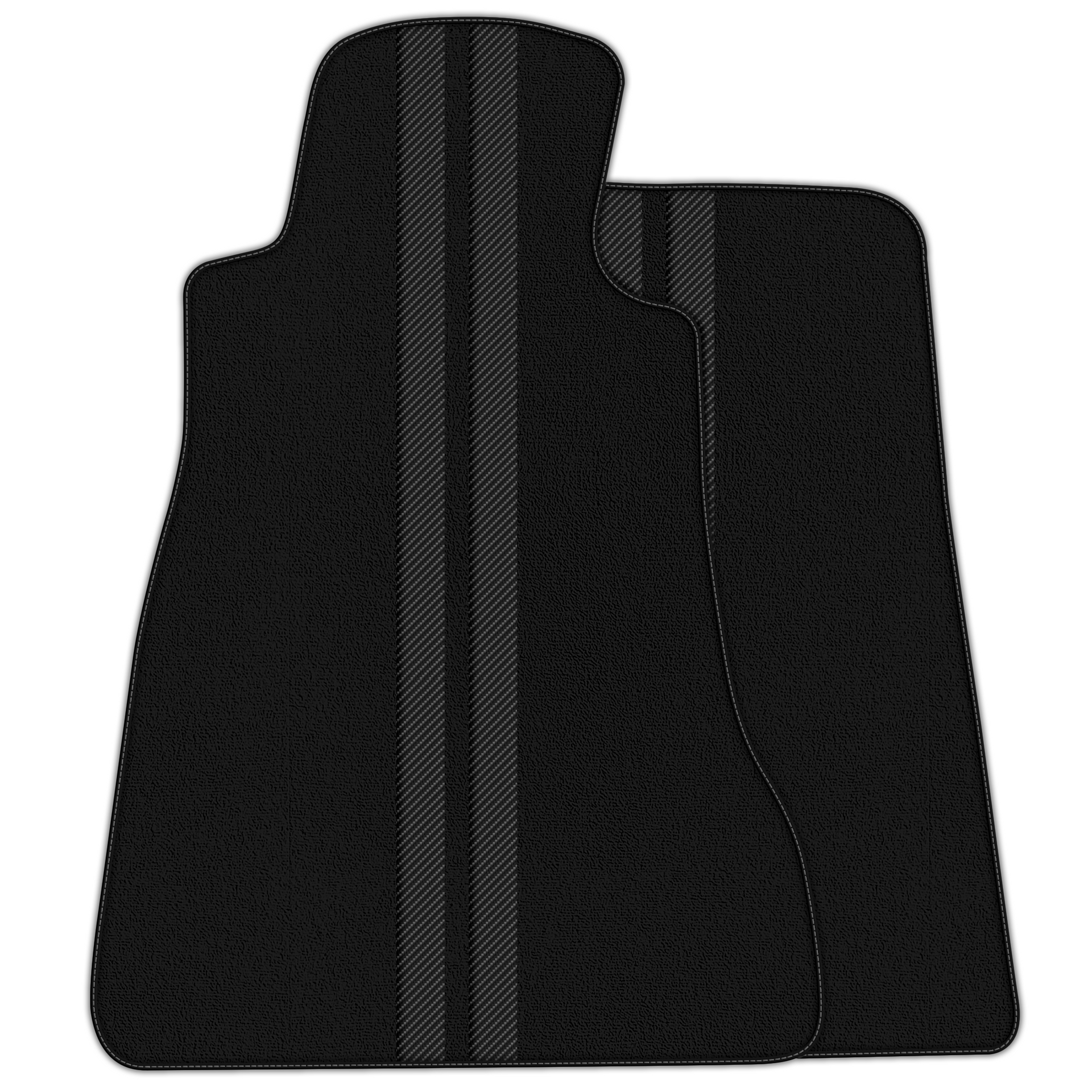 Black Floor Mats with Leather Line for Chevrolet Corvette C6 (2005-2013) - Various Colors