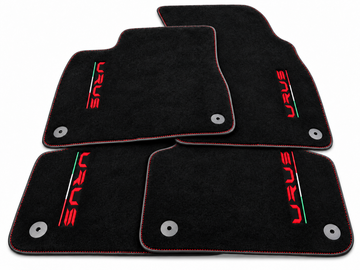 Black Floor Mats For Lamborghini Urus With Alcantara Leather