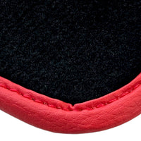 Black Floor Mats for Ferrari 296 GTS (2022-2024) with Carbon Fiber | Red Trim - AutoWin