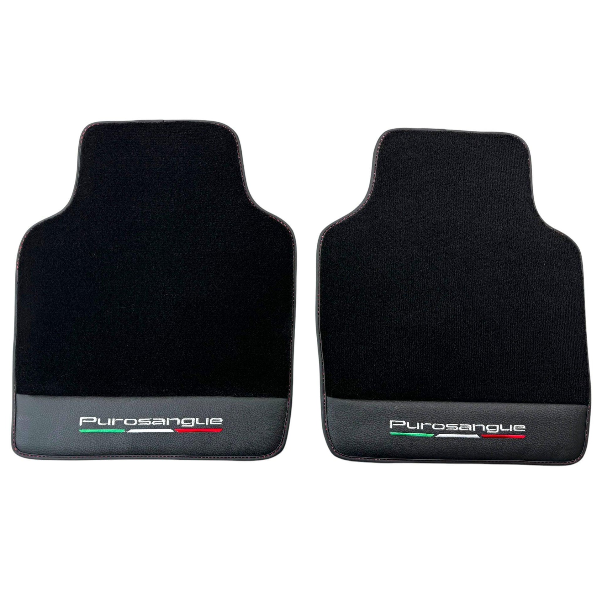 Black Floor Mats for Ferrari Purosangue with Leather and Black Trim | Italian Edition - AutoWin