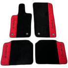 Black Floor Mats for Porsche Classic 911 (1963-1989) with Red Alcantara Leather - AutoWin