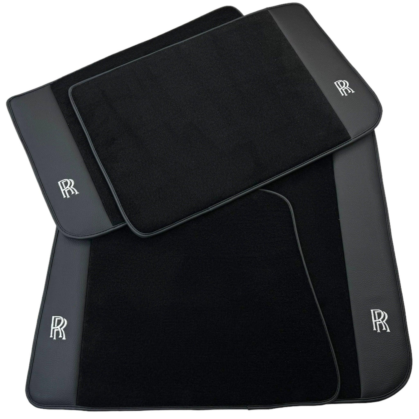 Black Floor Mats for Rolls Royce Spectre (2023-2024) with Black Leather - AutoWin
