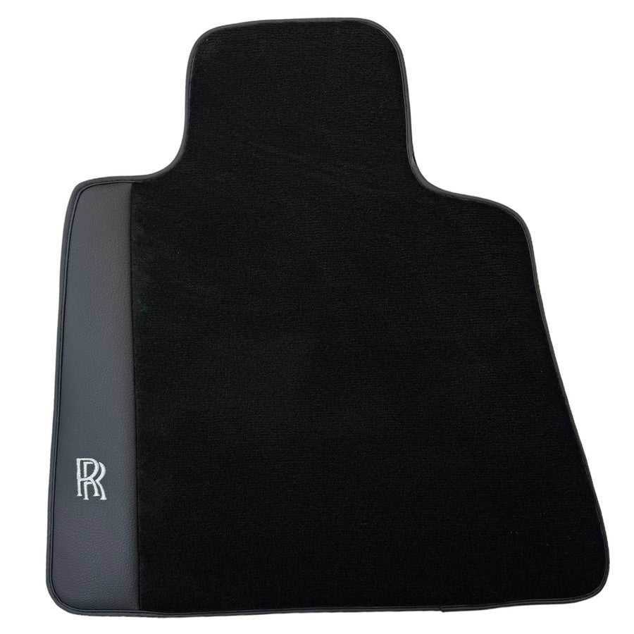 Black Floor Mats for Rolls Royce Phantom Sedan (2003-2016) with Black Leather - AutoWin