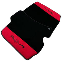 Black Floor Mats for Ferrari Portofino M (2018-2023) with Red Alcantara Leather - AutoWin