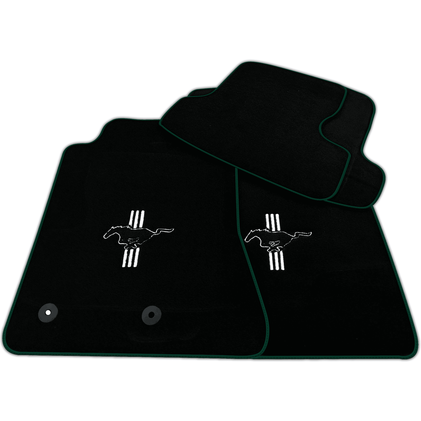 Black Floor Mats for Ford Mustang GT500 Shelby (2015-2021) with Pony | Various Trim Colors