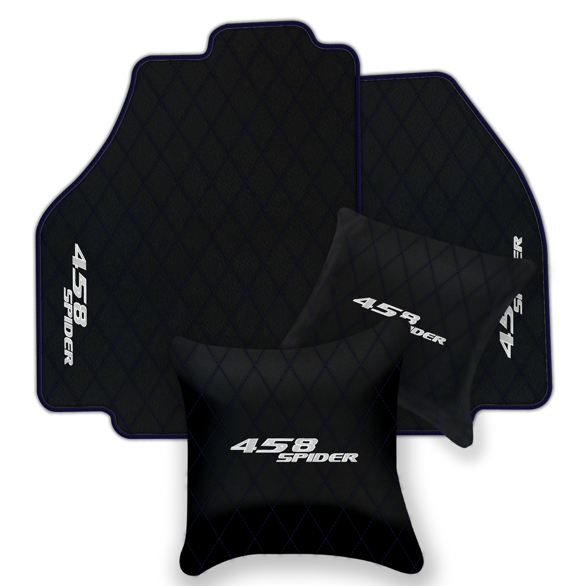 Black Leather Floor Mats for Ferrari 458 Spider (2012-2015) | Custom