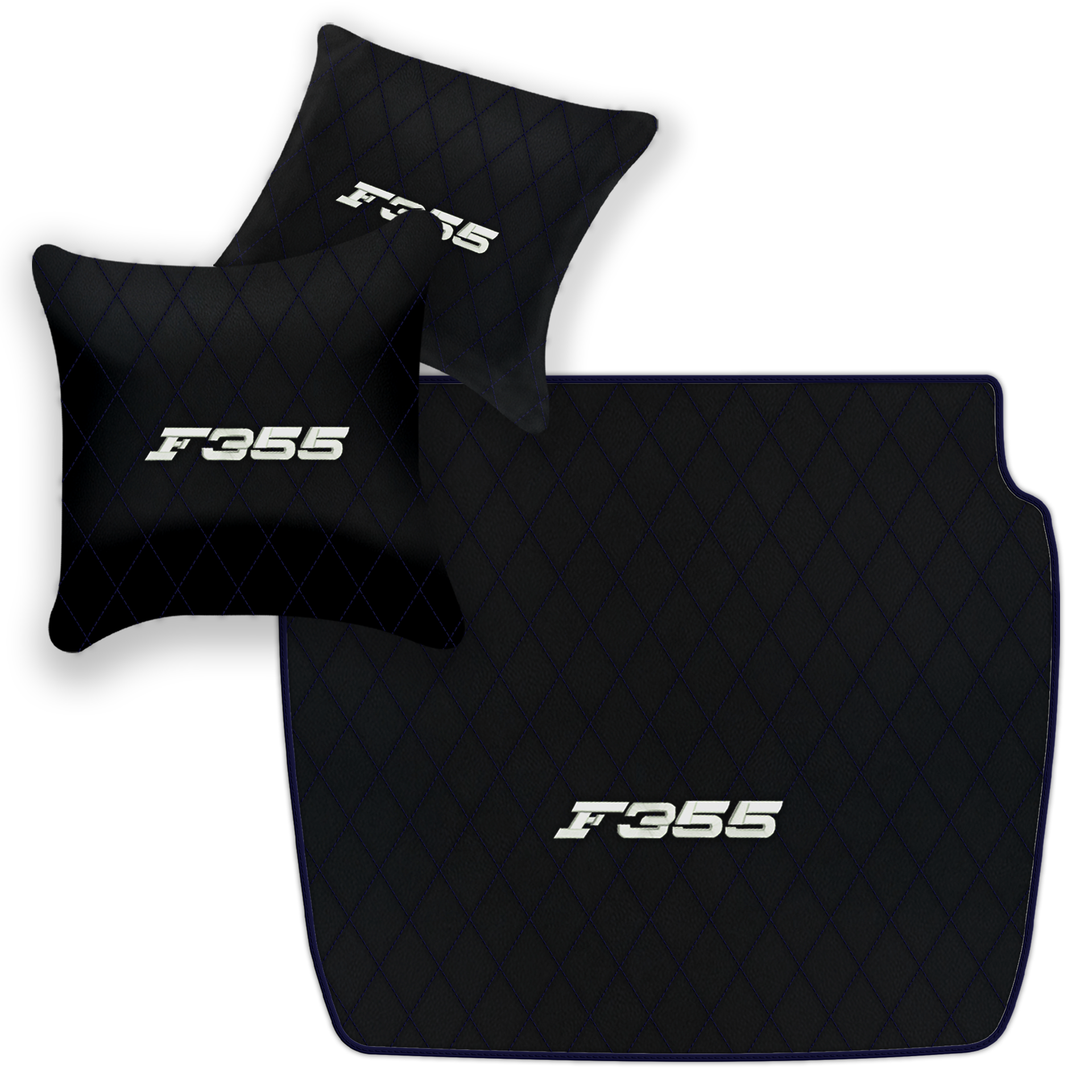 Luxury Black Leather Floor Mats for Ferrari 488 Spider (2016-2022)