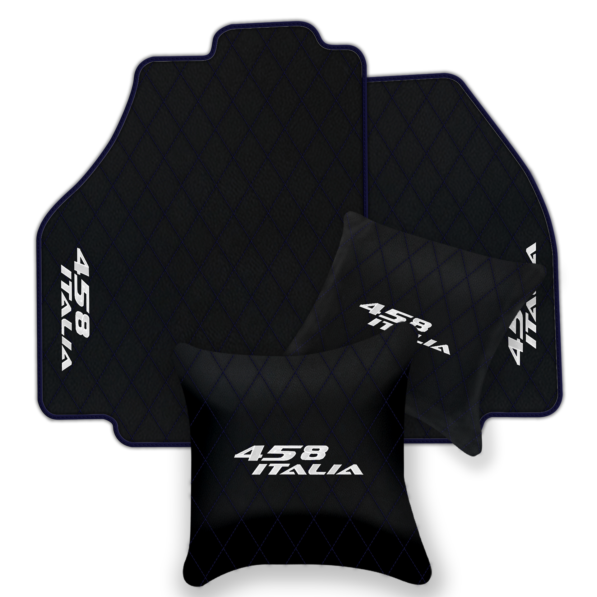 Premium Black Leather Floor Mats for Ferrari 458 Spider (2012-2015)