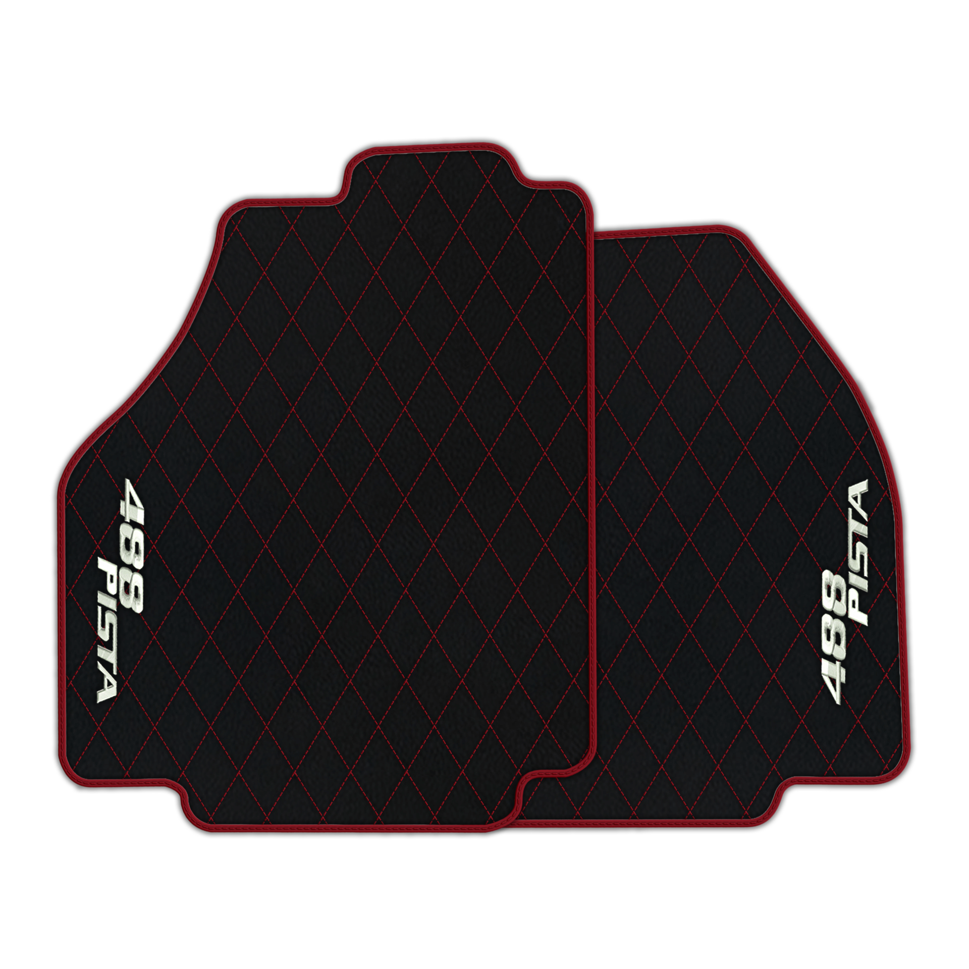 Luxury Black Leather Floor Mats for Ferrari 488 GTB (2016-2022)