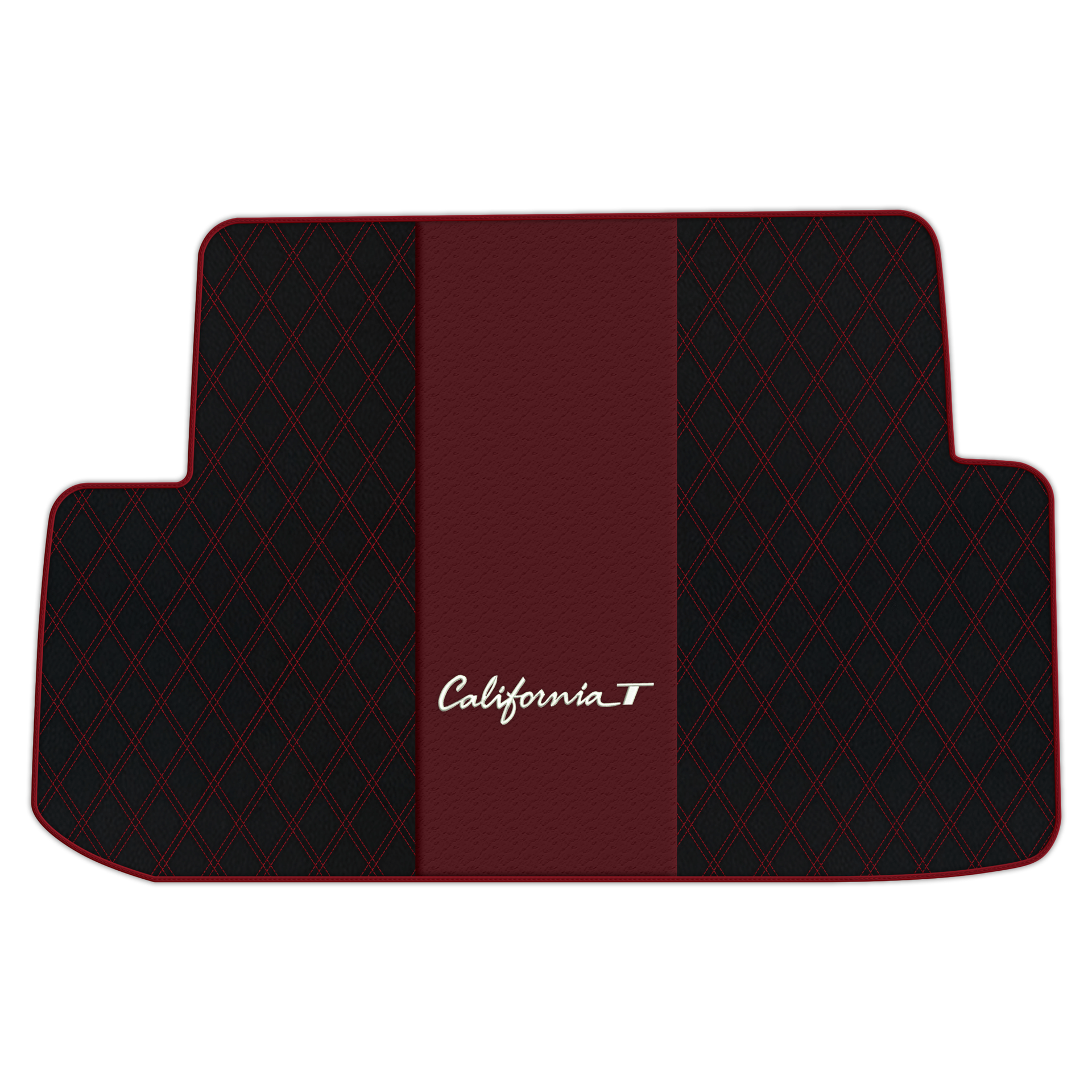 Black Leather Floor Mats for Ferrari California T (2015-2018) with Double Diamond Pattern | Full Set Option - AutoWin