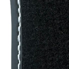 Black Leather Floor Mats for Rolls Royce Cullinan (2018-2023) with White Stitching - AutoWin