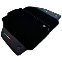 Black Floor Mats for Ferrari 488 Pista Spider 2019-2021 with Leather - AutoWin