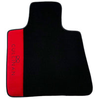 Black Floor Mats for Rolls Royce Cullinan with Red Alcantara Leather - AutoWin