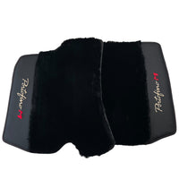 Black Sheepskin Floor Mats for Ferrari Portofino M (2018-2023) with Leather - AutoWin