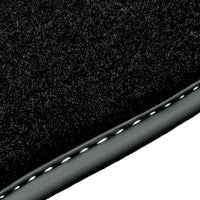 Black Floor Mats for Rolls Royce Cullinan with Carbon Fiber Leather - AutoWin