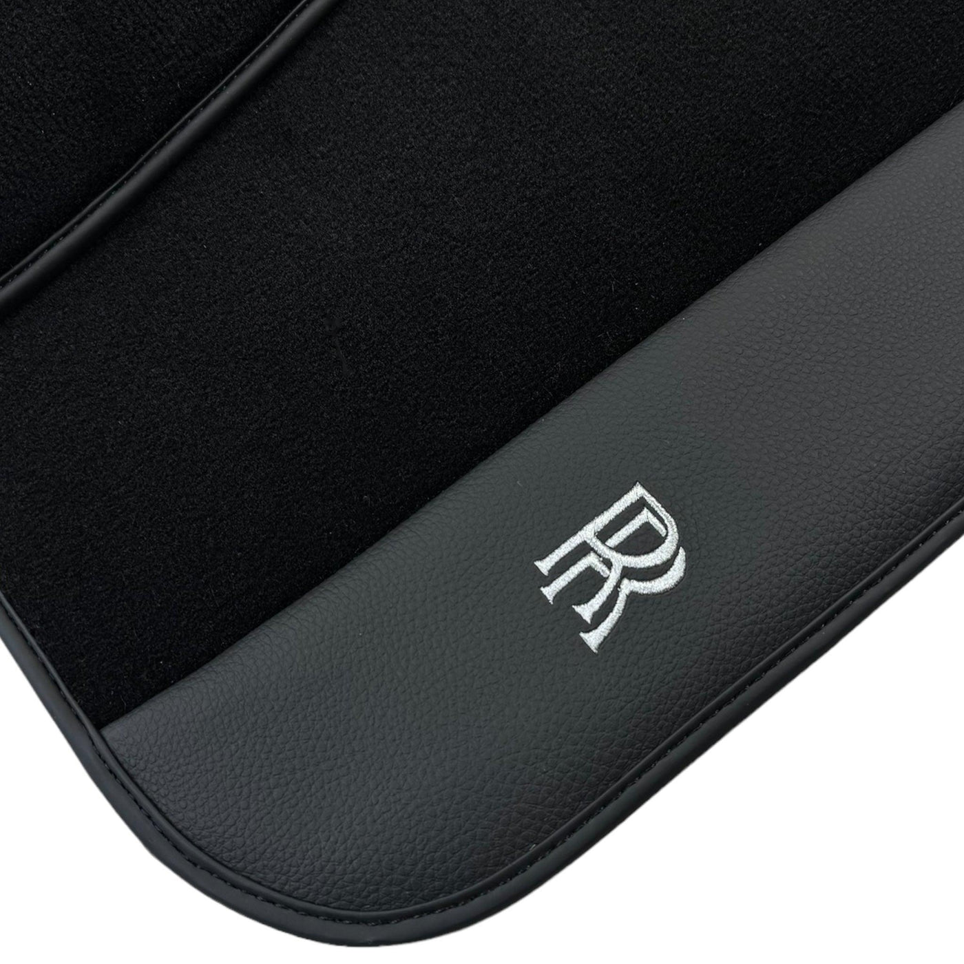 Black Floor Mats for Rolls Royce Shadow (1965-1977) with Black Leather - AutoWin
