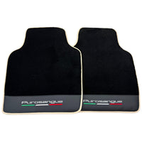 Black Floor Mats for Ferrari Purosangue with Leather and Beige Trim | Italian Edition - AutoWin