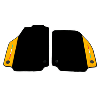 Black Floor Mats for Ferrari 488 Pista Spider (2019-2021) with Yellow Leather | Italian Edition - AutoWin