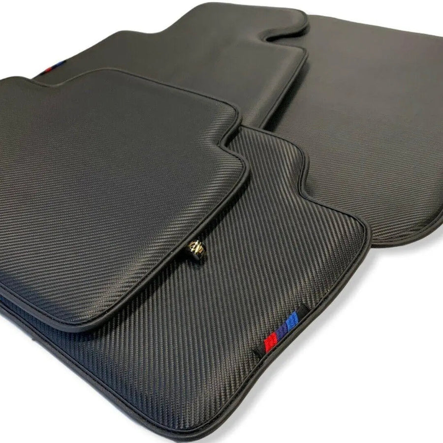 Floor Mats For BMW Gran Tourer F46 (2015-2022) 7 Seats Autowin Brand Carbon Fiber Leather - AutoWin