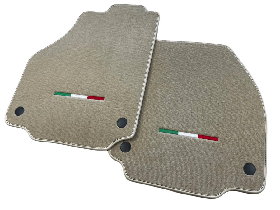 Floor Mats For Ferrari 488 Pista Spider (2019-2021) Beige Autowin Brand Italian Edition - AutoWin