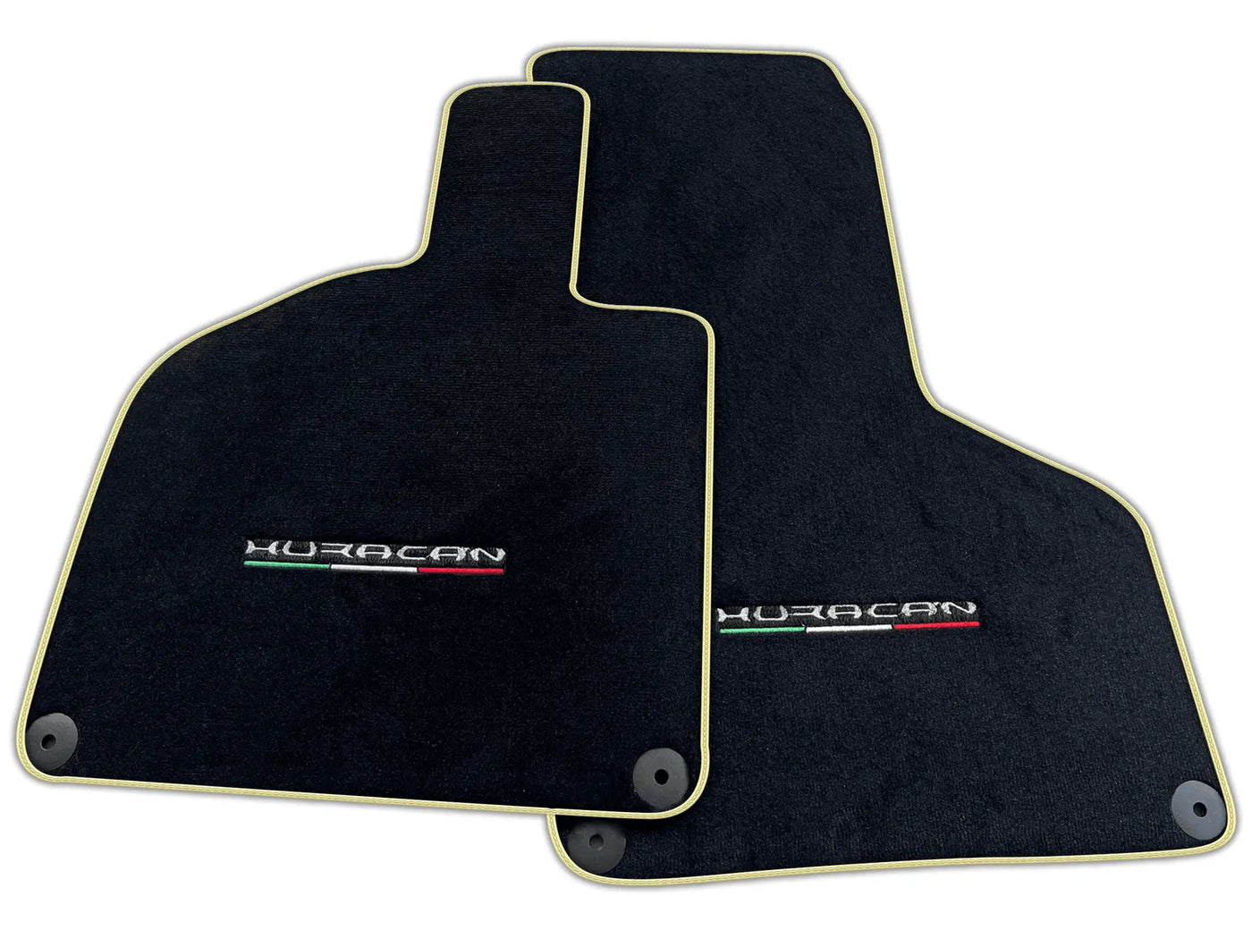 Floor Mats for Lamborghini Huracan With Italian Flag Green Stitch | Various Trim Colors