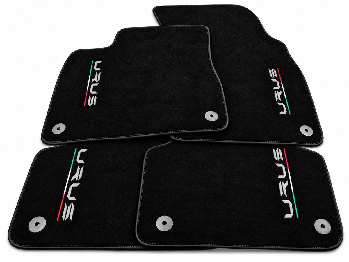 Black Floor Mats For Lamborghini Urus With Alcantara Leather