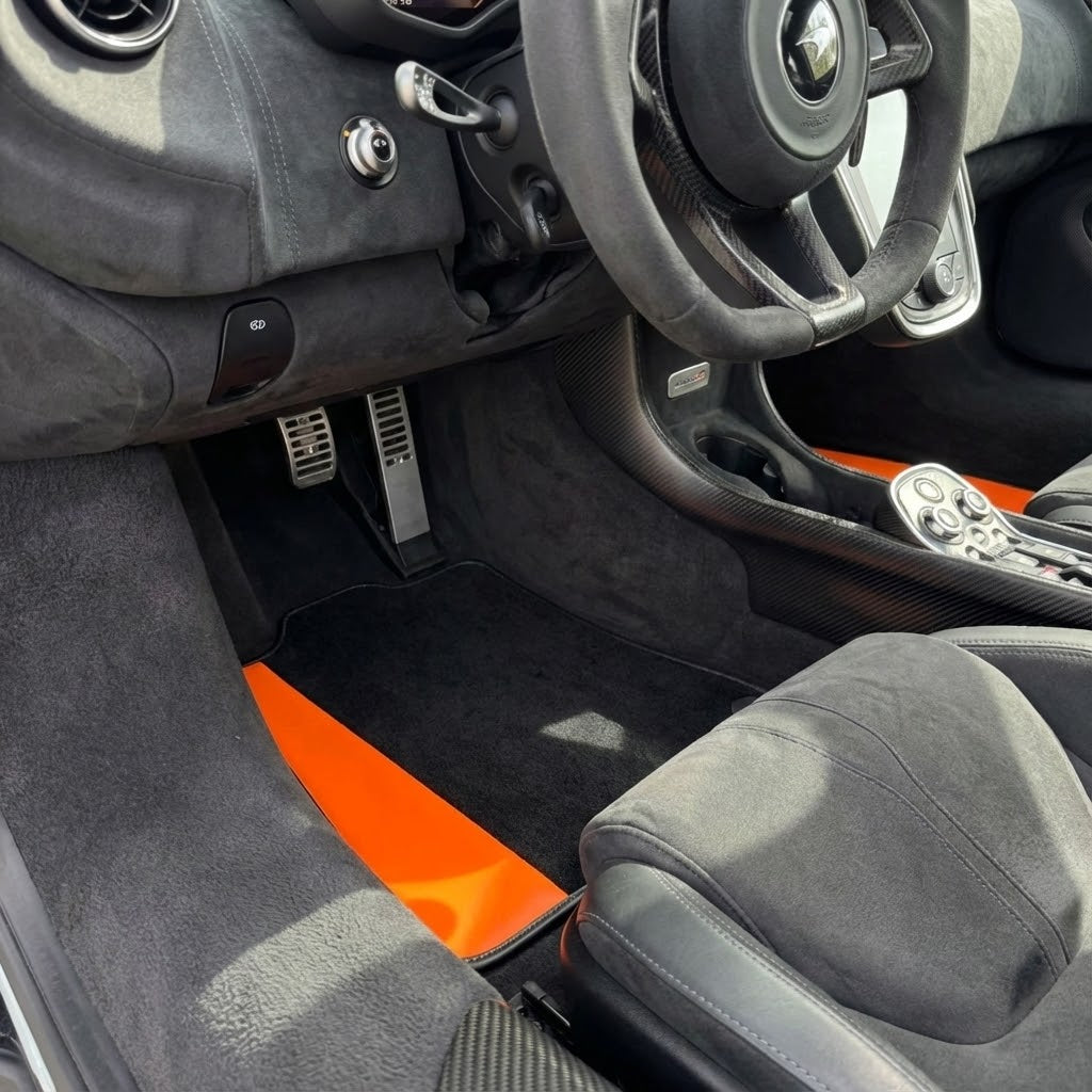 Interior look of floor mats for McLaren 600 LT (2018-2020)