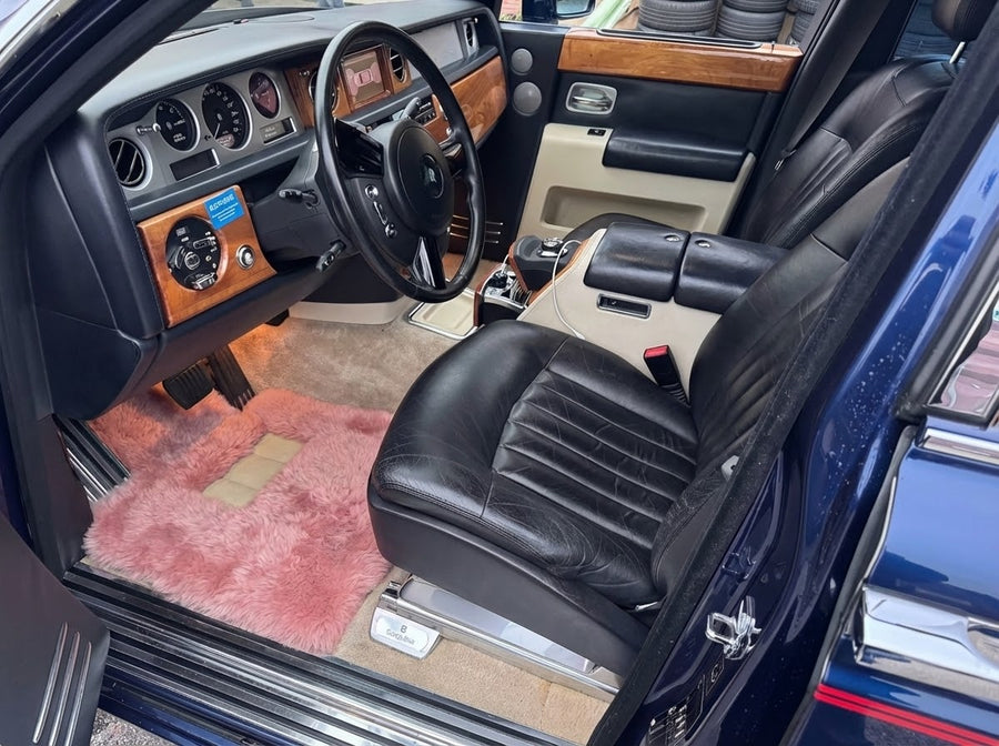 Pink Sheepskin Floor Mats for Rolls Royce Phantom VIII (2017-2024) ER56 Design Brand