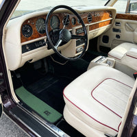 Black Floor Mats for Rolls Royce Shadow (1965-1977) with Green Leather