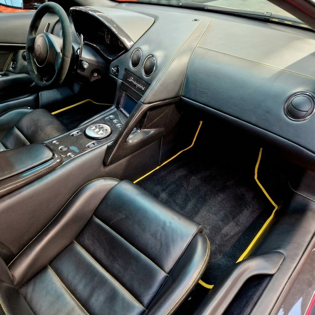 Customizable Beige Floor Mats for Lamborghini Murcielago AutoWin Brand - AutoWin.EU