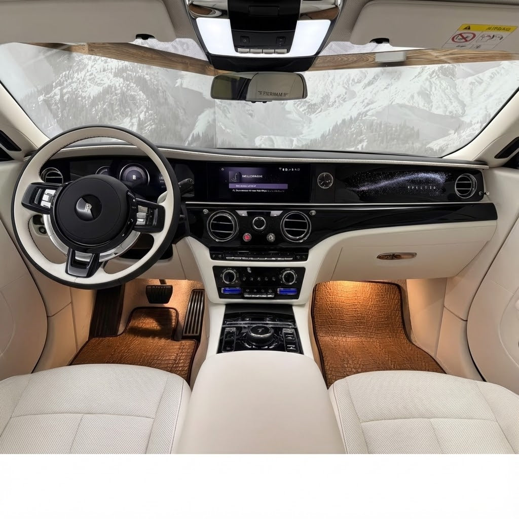 Brown Sheepskin Floor Mats For Rolls Royce Spectre (2023-2024) Er56 Design Brand - ER56 Design