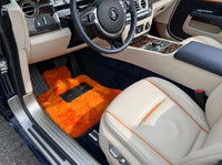 Orange Sheepskin Floor Mats For Rolls Royce Dawn Rr6 2016-2023 Er56 Design Brand