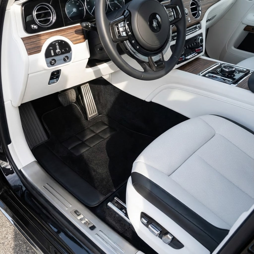 Custom Floor Mats for Rolls Royce Spectre (2023-2024) With Black Leather