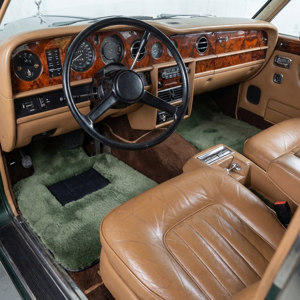 Light Green Sheepskin Floor Mats for Rolls-Royce Wraith (2013–2023)